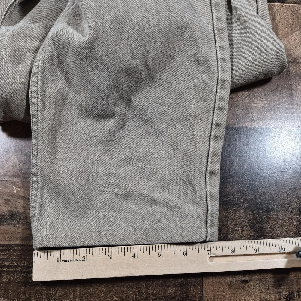 Vintage 90s 550 Levis Jeans Mens 34x27 Green Denim Orange Tab Made in USA 1996